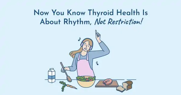 Woman supporting her thyroid without low-card diet