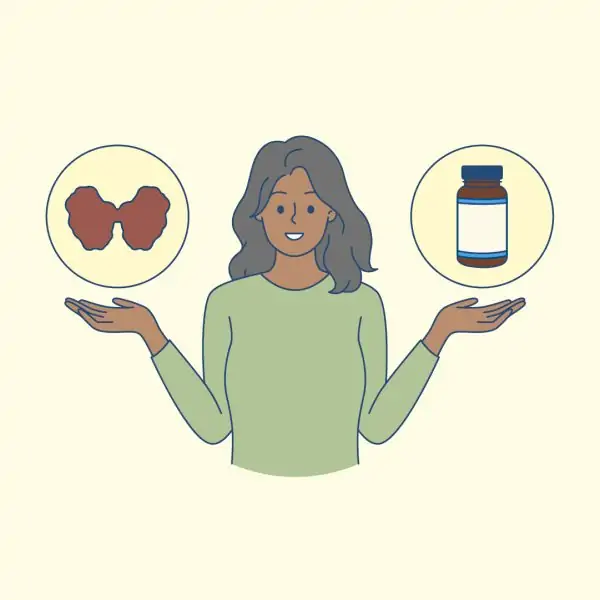 Woman focusing on natural thyroid support