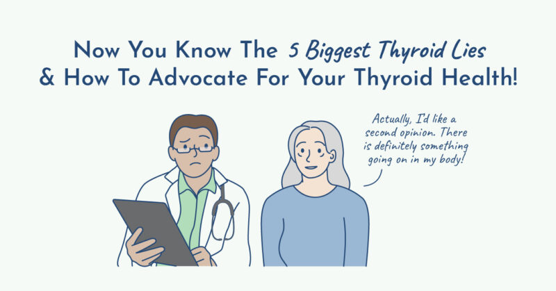 Illustration of patient advocating for thyroid health.