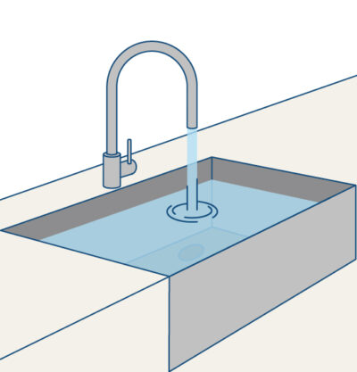 Graphic of an over flowing sink