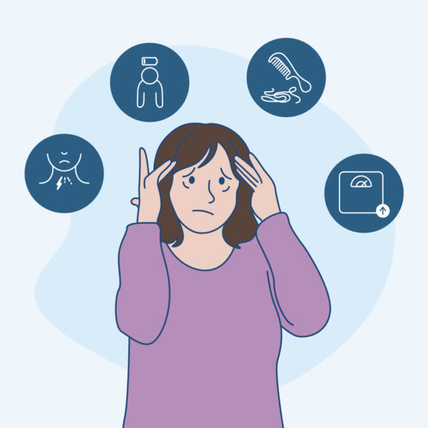Illustration of Kelly’s thyroid symptoms