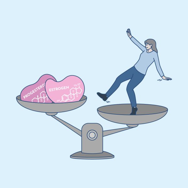 Woman balancing hormones