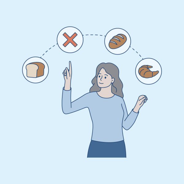 Woman choosing to avoid gluten