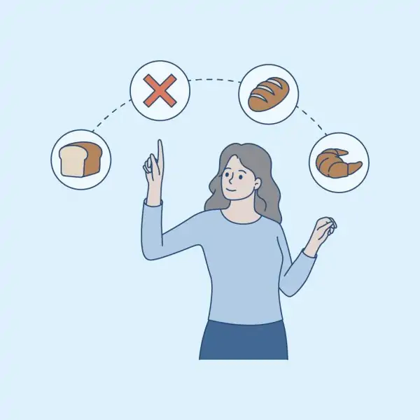 Woman choosing to avoid gluten