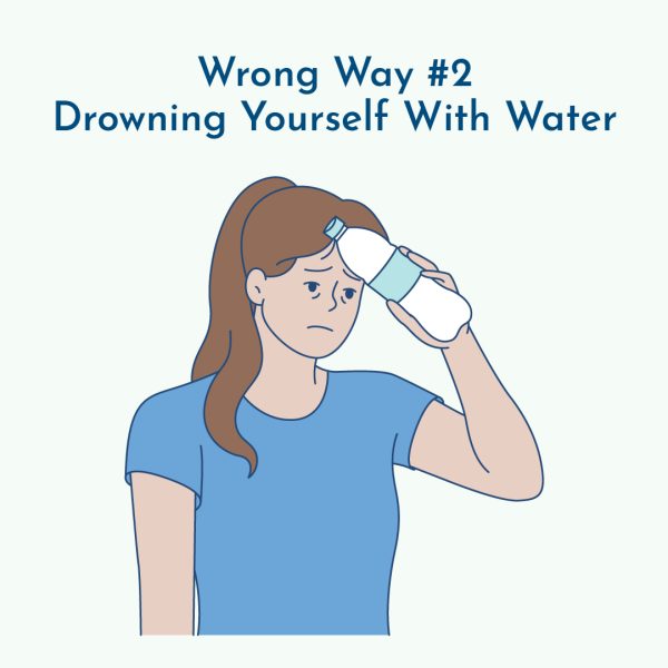 Woman drinking too much water