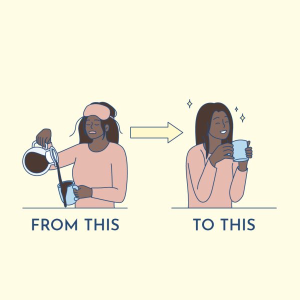 Woman before and after supporting thyroid health