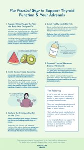 Infographic of 5 ways to support adrenals and thyroid