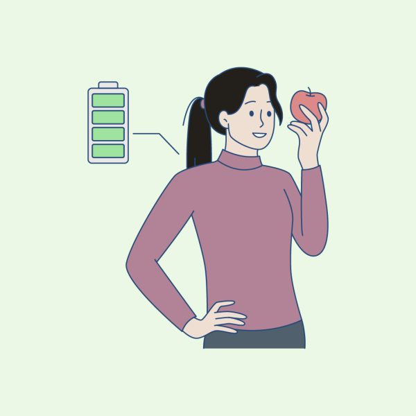 Woman eating fruit to support the thyroid adrenal connection