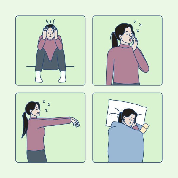 Woman experiencing the thyroid-adrenal stress cycle