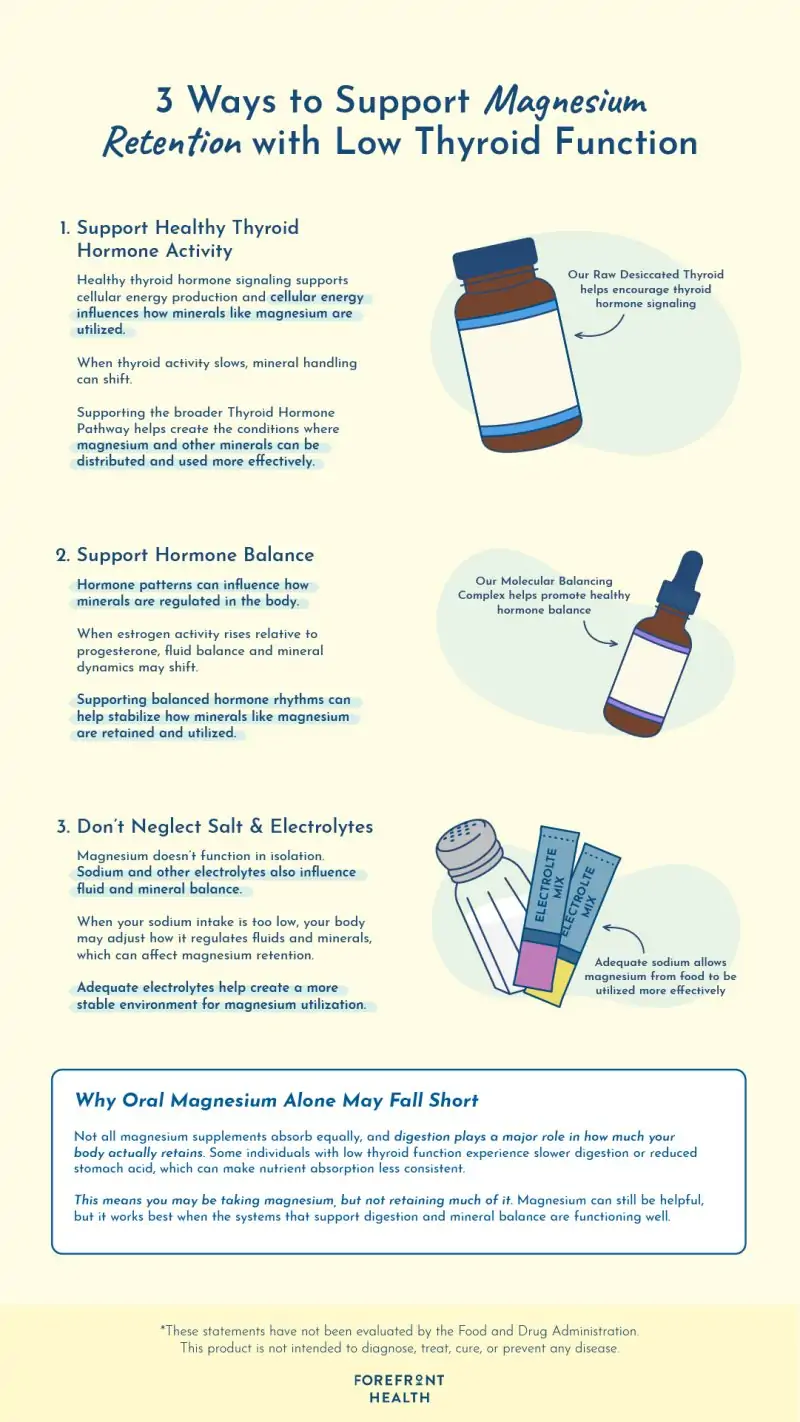 Ways to improve magnesium retention