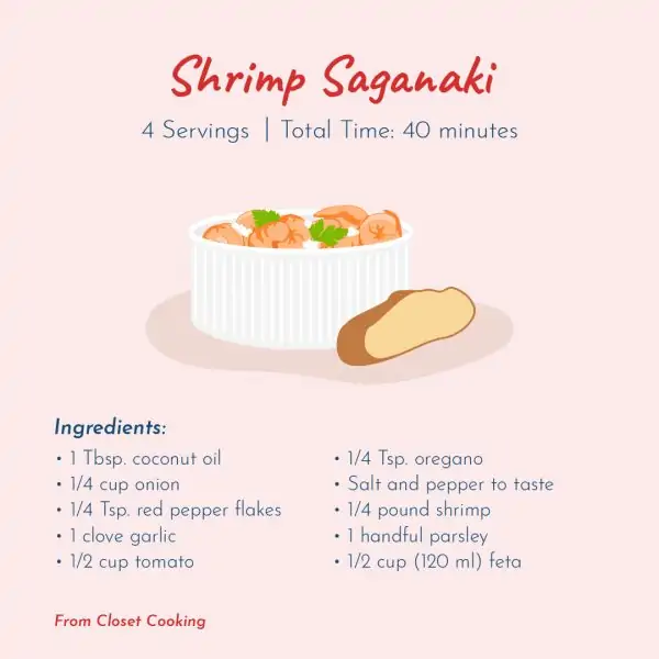 thyroid diet: Shrimp Saganaki